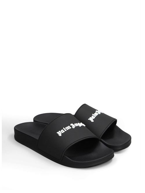 Ciabatta uomo Palm Angels nera con logo classico PALM ANGELS | PMIC017S26MAT0041001